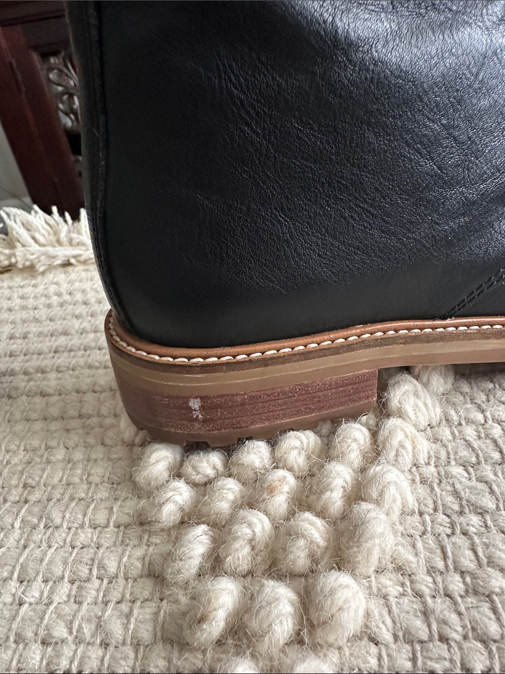 Women's Black Lace-Up Leather Boots - Picture 6 of 10